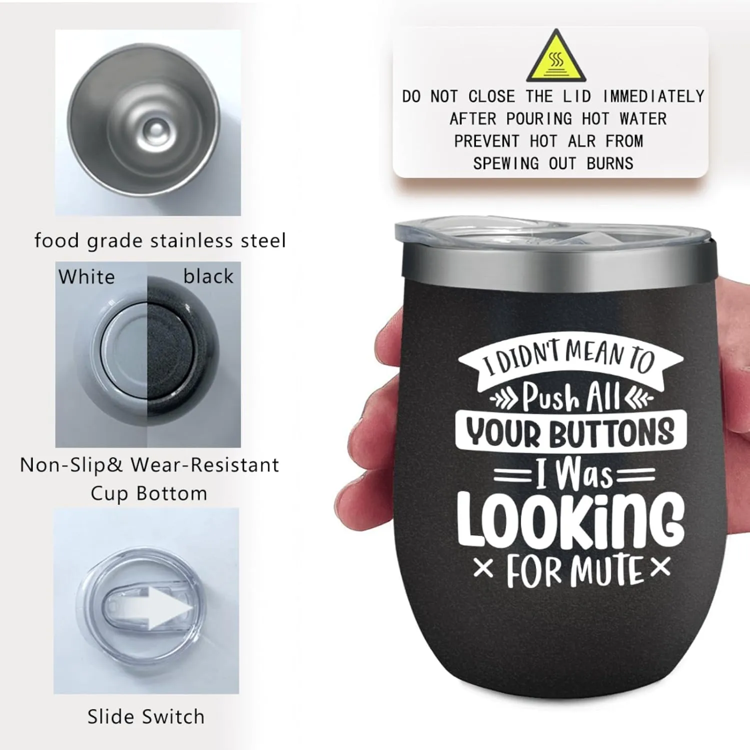 Coffee Tumbler I Didn't Mean To Push All Your Buttons I Was Looking For Mute Tumbler Insulated for Hot and Cold Stainless Tumbler with Lids and Straws Birthday Gift for Uncle for Office