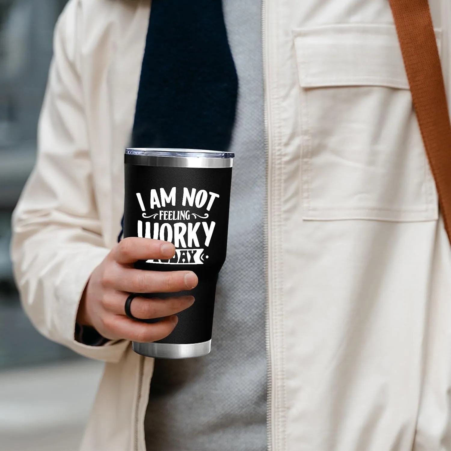 Coffee Tumbler Personalized Tumbler I am not feeling worky today Tumbler Insulated Tumbler with Lids and Straws funny Gift for Aunt for Outdoor