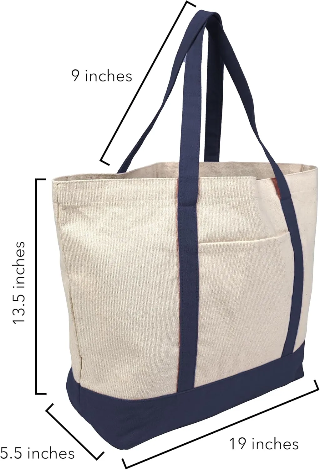 Collegiate Established Date Canvas Tote Bag With External Pocket, Reusable Shoulder Bag for Shopping, Beach