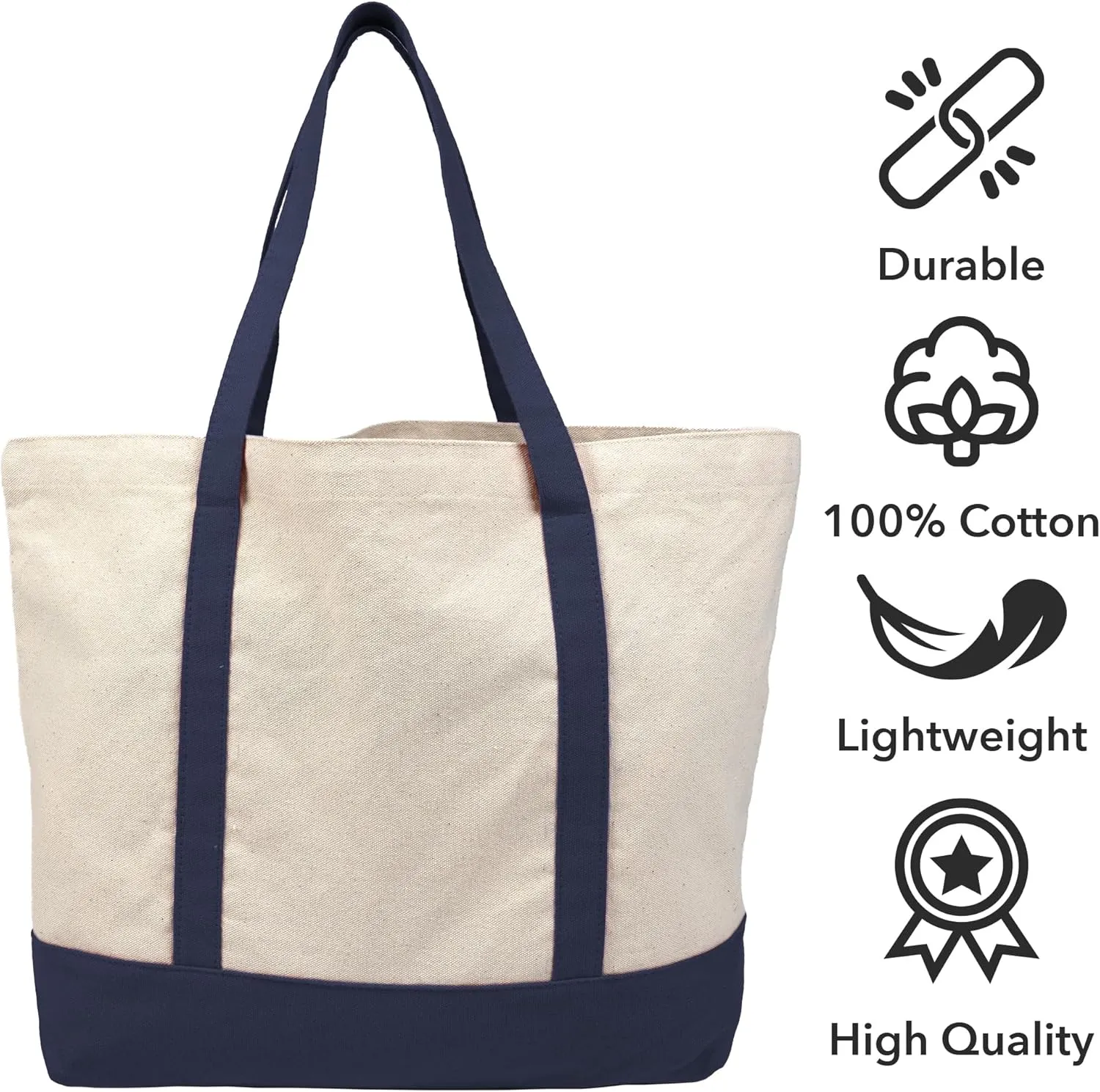 Collegiate Established Date Canvas Tote Bag With External Pocket, Reusable Shoulder Bag for Shopping, Beach