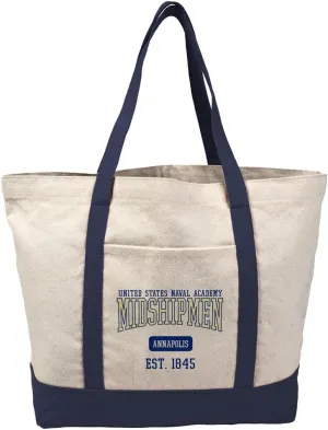 Collegiate Established Date Canvas Tote Bag With External Pocket, Reusable Shoulder Bag for Shopping, Beach