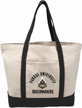 Collegiate Arched School Name Canvas Tote Bag With External Pocket, Reusable Shoulder Bag for Shopping, Beach