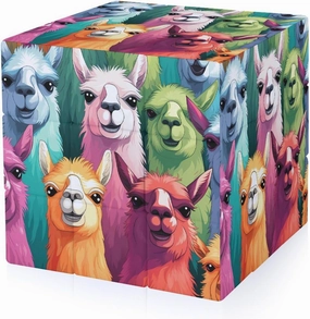 Colorful Llama Alpaca Funny 3x3x3 Cube Smooth Lightweight Puzzle for Adult Graphic Printing Travel
