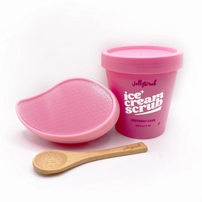 Combo - Birthday Cake Ice Cream Scrub   Nano Glass Foot Scrubber   Free Bamboo Spoon