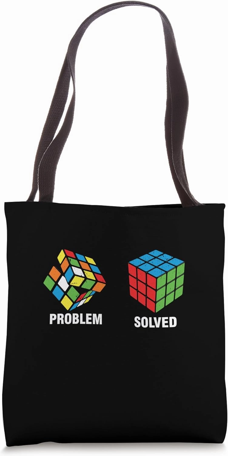 Competitive Puzzle-Cube Problem & Solved Speed Cubing Tote Bag