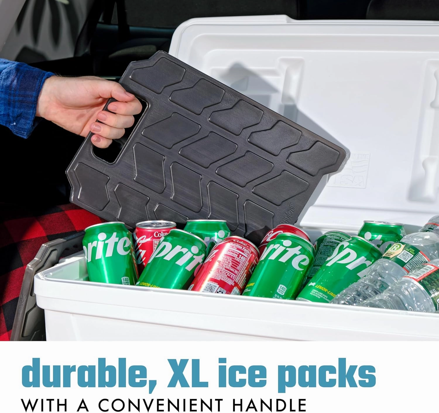 Cool Coolers by Fit & Fresh XL Slim Cooler Ice Blocks, Reusable & Long Lasting XL Ice Packs for Coolers, Slim XL Ice Packs for Cooler Bags, Space Saving, Quick Freeze, 10"x 13", Black, 3PK