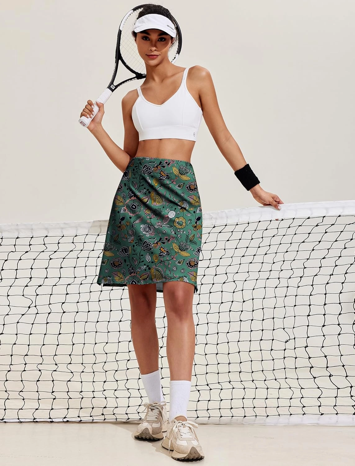 COOrun Women's 20" Knee Length Skorts Skirts Athletic Tennis Skorts Long Golf Skirt with Pockets Modest Skirts