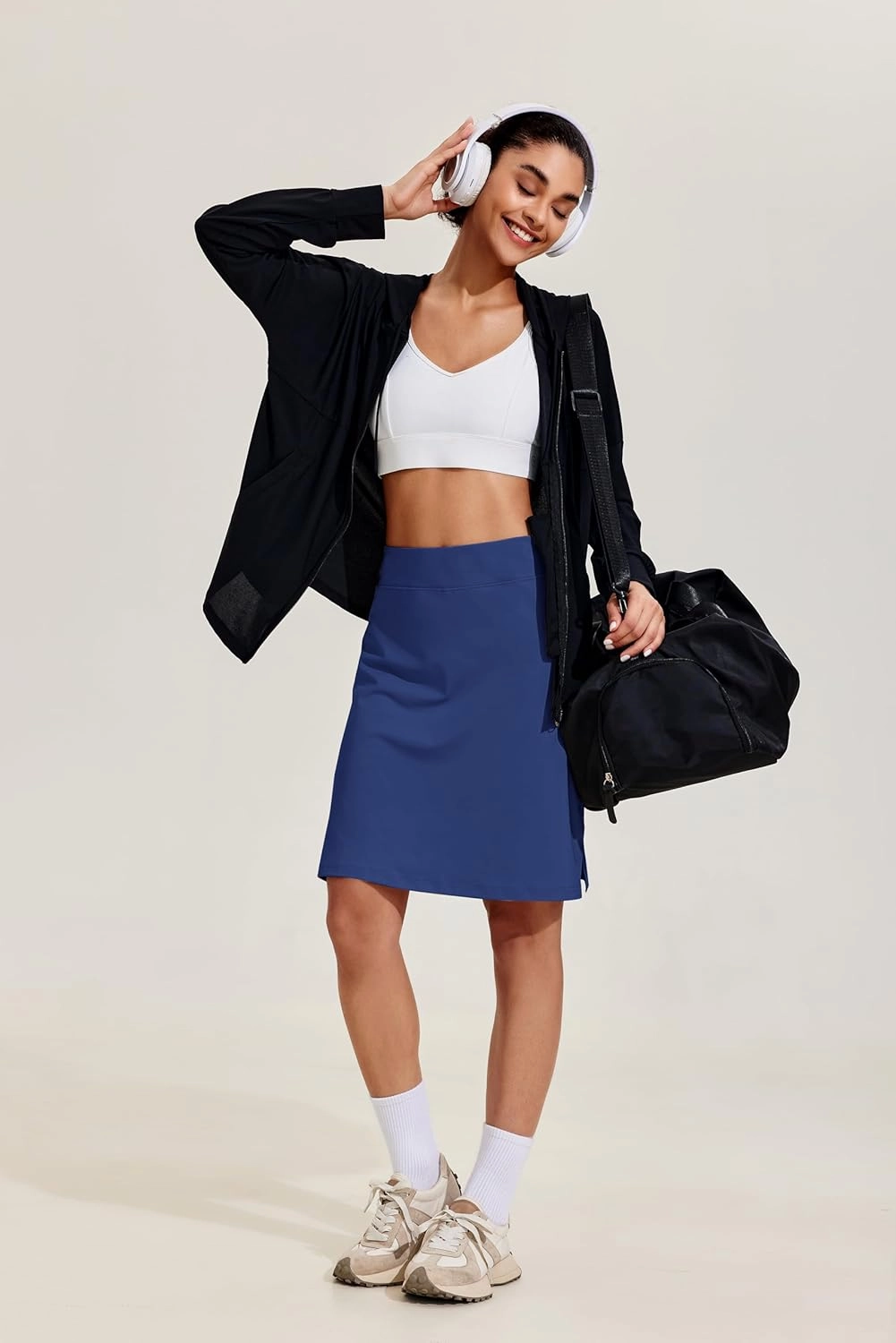 COOrun Women's 20" Knee Length Skorts Skirts Athletic Tennis Skorts Long Golf Skirt with Pockets Modest Skirts