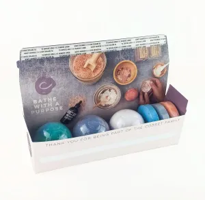Cosset Bath Bomb - Stressed Out Gift Box Bubble Bath Bombs for Women - Stress Management Bundle for Relaxation and Peace - 6pcs with 2 Bath Bags