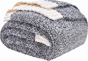 CozeCube Melange Blanket, Ultra Soft Black and White Throw Blanket, Warm Cozy Knit Fuzzy Plush Reversible Throw for Couch Bed Sofa, 50"x60"