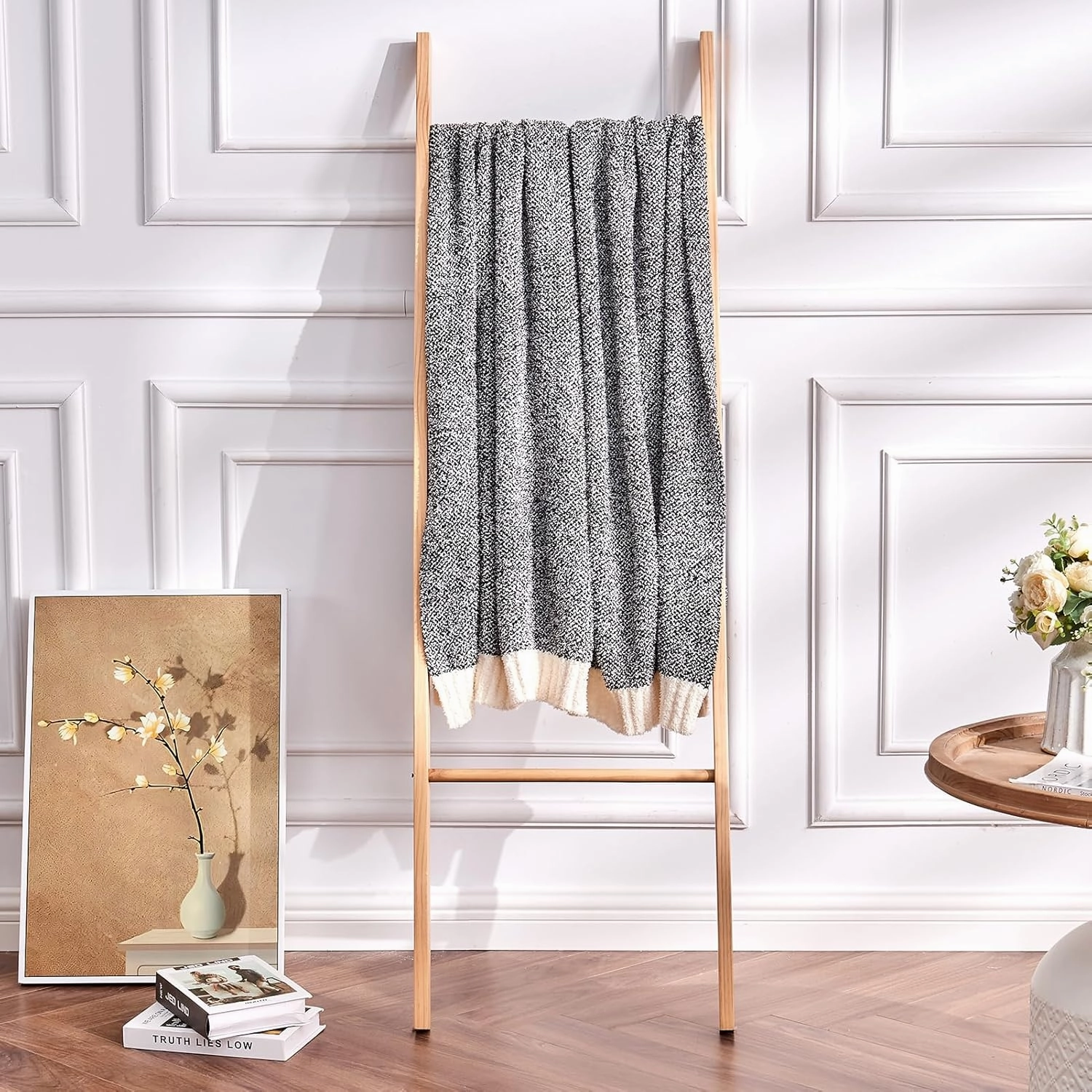 CozeCube Melange Blanket, Ultra Soft Black and White Throw Blanket, Warm Cozy Knit Fuzzy Plush Reversible Throw for Couch Bed Sofa, 50"x60"