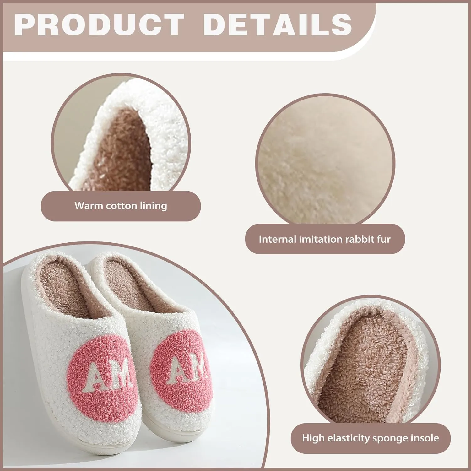 Cozy Fluffy Mama Slippers For Women Men Cute House Slippers Memory Foam Slippers Plush Bedroom Indoor Outdoor Shoes