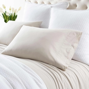 Cozy Cotton Natural Sheet Set, King Size, Neutral Solid Pattern