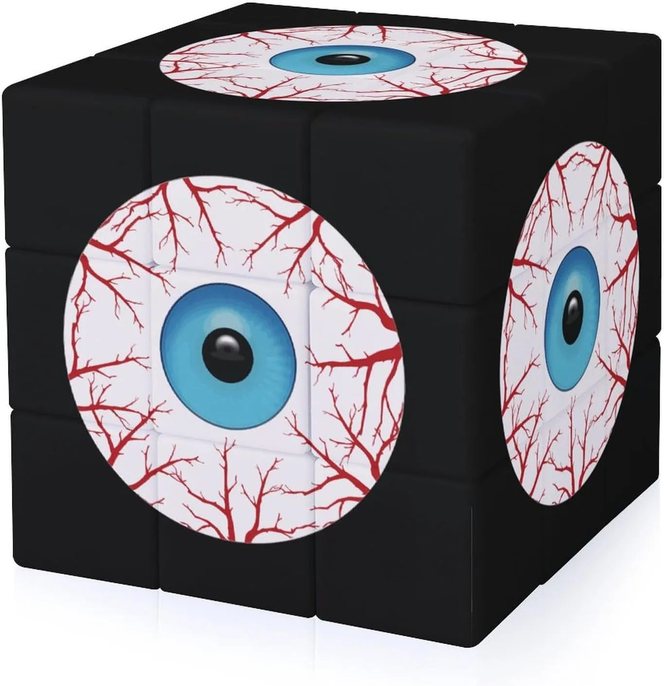 Creepy Bloodshot Eyeball Funny 3x3x3 Cube Smooth Lightweight Puzzle for Adult Graphic Printing Travel