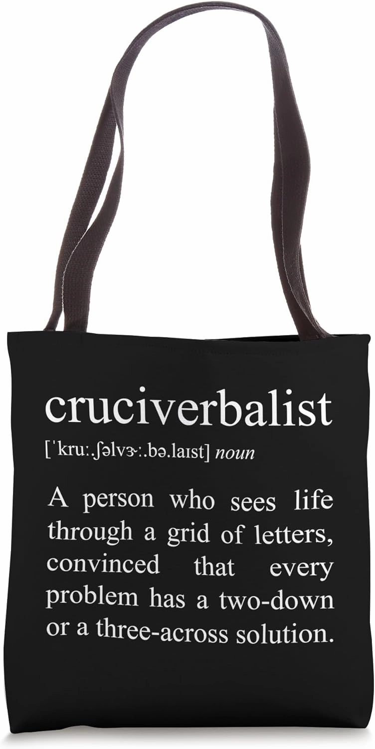 Cruciverbalist Definition, Crossword Puzzle Lover Tote Bag