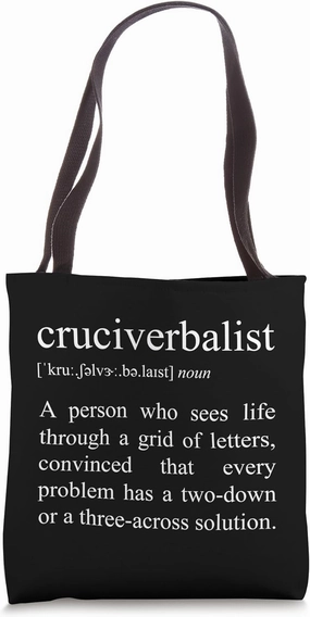 Cruciverbalist Definition, Crossword Puzzle Lover Tote Bag