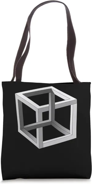 Cube Optical Illusion Necker Cube Architect Optical Illusion Tote Bag