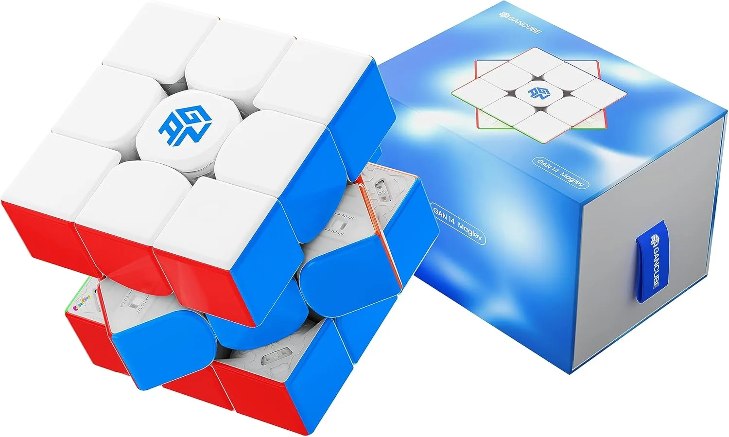 CuberShop GAN 14 MagLev UV Coated, Ultimate GAN 14 M 2023 Flagship 3x3 Magnetic Speed Cube, 56mm Magic Cube Puzzle (GAN14 MagLev UV Speed Cube, Glossy Surface & Primary Internal)