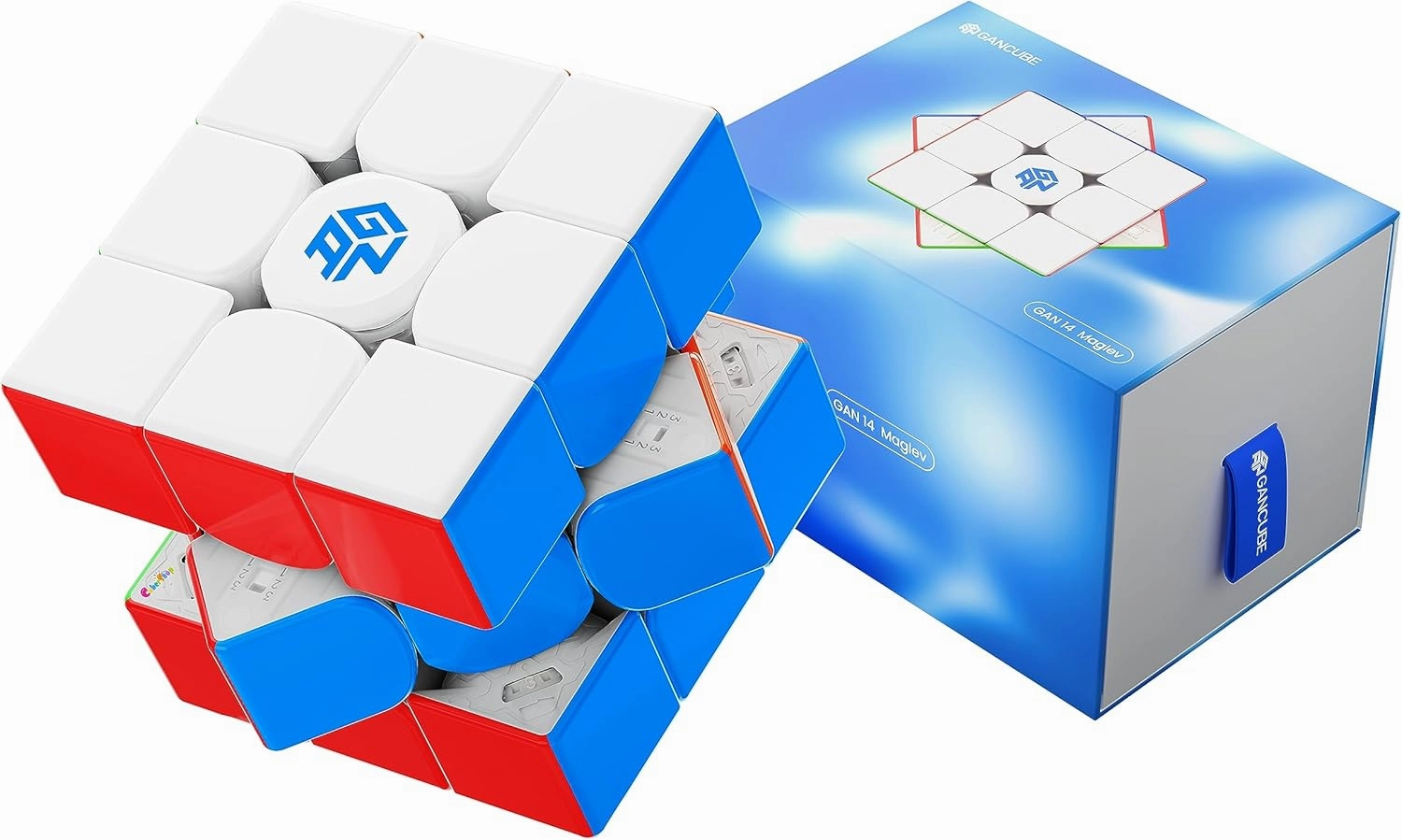 CuberShop GAN 14 MagLev UV Coated, Ultimate GAN 14 M 2023 Flagship 3x3 Magnetic Speed Cube, 56mm Magic Cube Puzzle (GAN14 MagLev UV Speed Cube, Glossy Surface & Primary Internal)