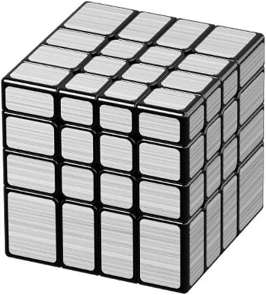 CuberSpeed 4x4 Mirror Cube Silver Sticker Magic Cube Black 4x4x4 Speed Blocks