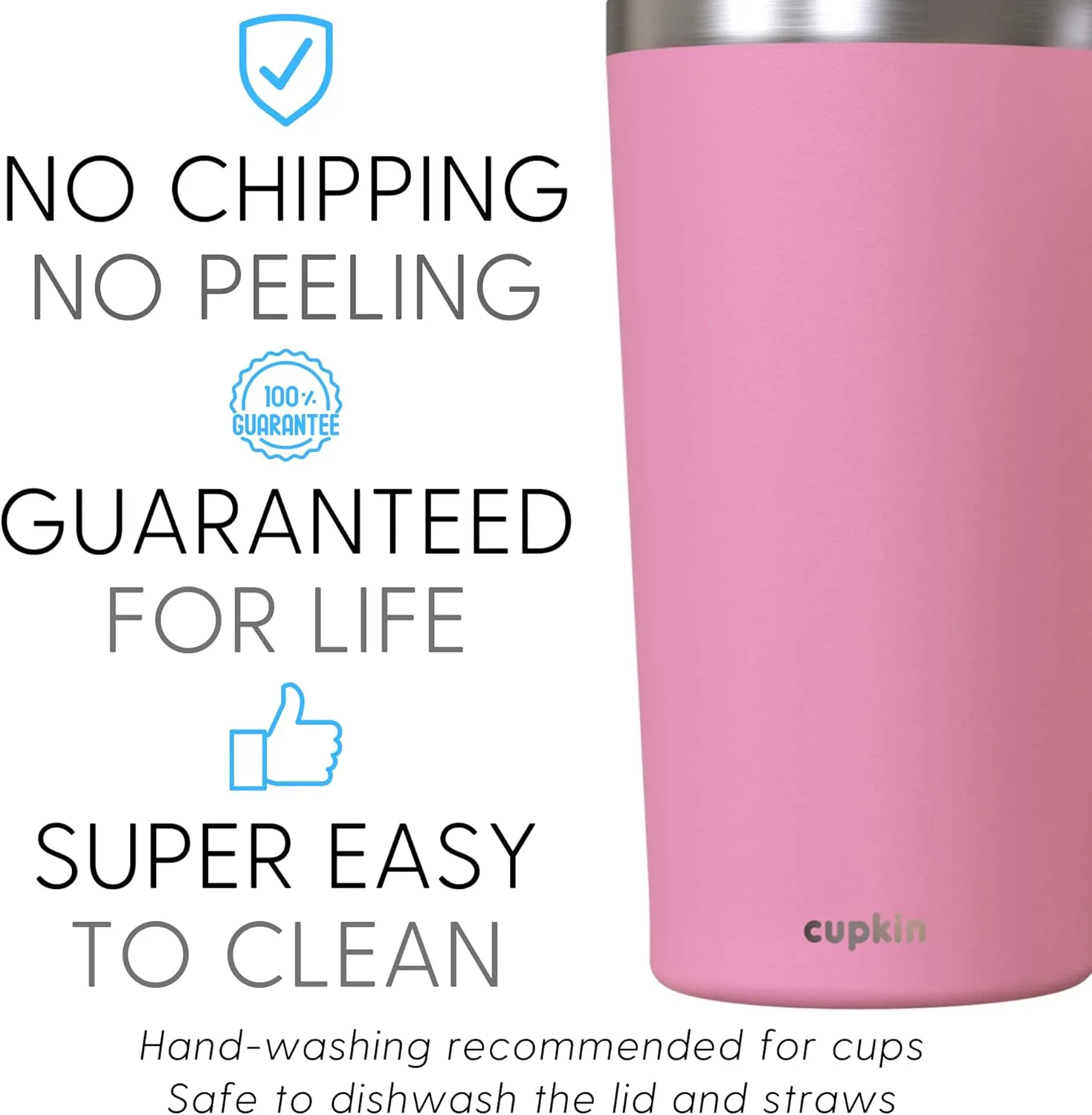 CUPKIN Stainless Steel Insulated Tumbler with Lid and Straw, 20 oz Water Bottle & Straw, Stainless Steel Cups, Travel Coffee Mug for Adults, Iced Coffee Cup with Lid, Tumbler for Travel