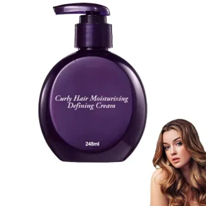 Curly Hair Moisturizing Defining Cream, Style & Maintain Natural Curls, Nourishing Formula, Deep Moisturization for Wavy Hair, Long-Lasting Anti-Frizz for Dry or Damaged Hair (TypeA)