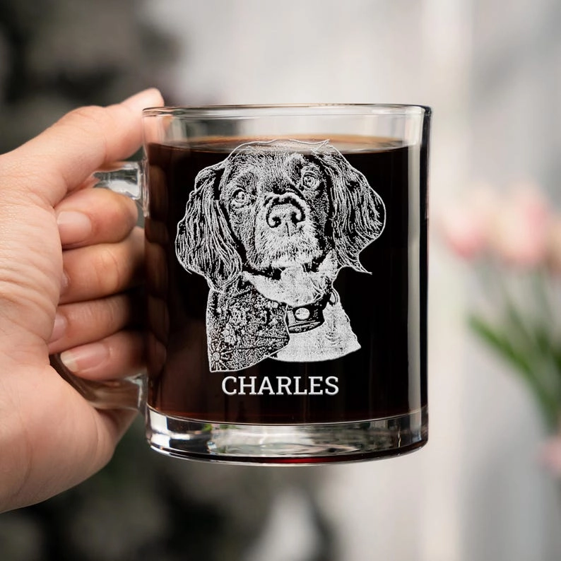 Custom Dog Portrait Whiskey Glass Gift - Engrave Your Pet Photo on Glasses, Gift for Pet Lovers