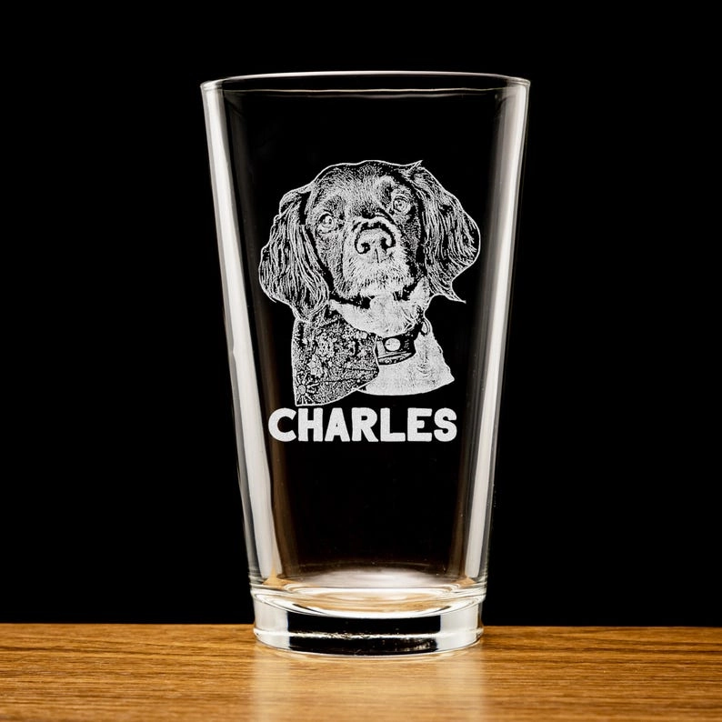 Custom Dog Portrait Whiskey Glass Gift - Engrave Your Pet Photo on Glasses, Gift for Pet Lovers