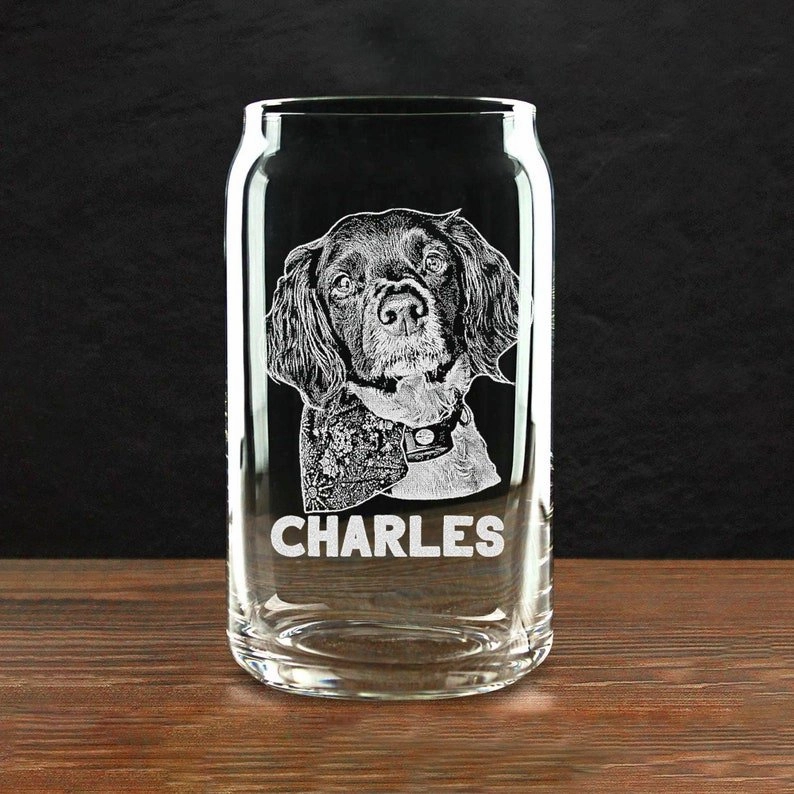 Custom Dog Portrait Whiskey Glass Gift - Engrave Your Pet Photo on Glasses, Gift for Pet Lovers