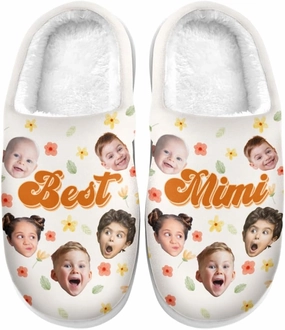 Custom Photo Fluffy Slippers For Women Men, Mothers Day Birthday Gifts For Mom, Grandma, Family Members