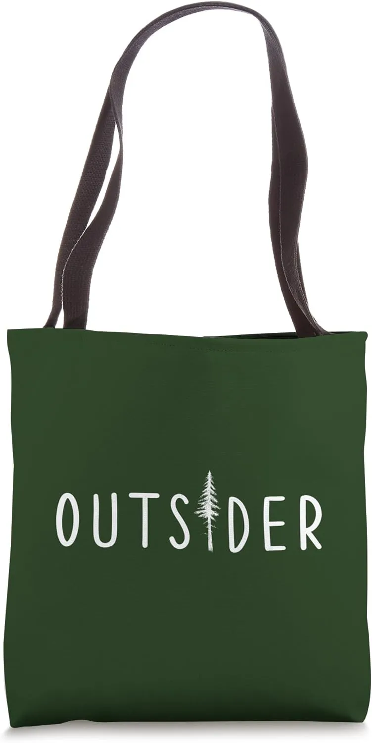 Cute Camping Outsider Life Mountain Nature Hiking Camper Tote Bag