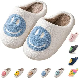 Cute Smile Face Kids' Plush Happy Face Slippers - Non-Slip, Warm, Indoor/Outdoor