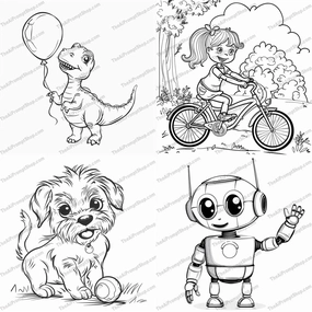 Cute Cartoon Characters AI MidJourney Image Prompt, 9251