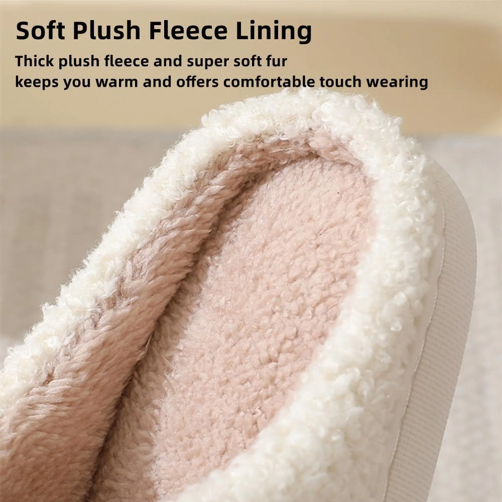Cute Happy Face Slippers for Women Men, Retro Soft Plush Warm Cushioned Lightweight Non-Slip House Slippers Cozy Indoor Outdoor Slippers