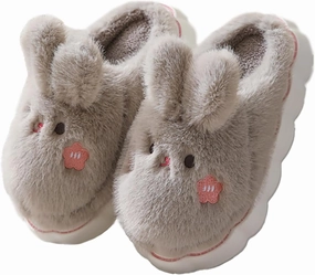 Cute Rabbit Cotton Animal Slippers for Women - Warm Home Slippers