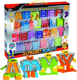 Cyeah Alphabet Robot Toys for Preschool Kids Education, Transforming Robotic Toys 26 Pieces