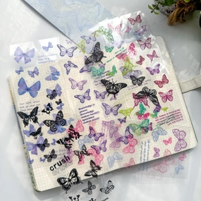 CYLG603 - sticker colorful wings streamer series butterfly cutting film hand account pet creative hand account material sticker