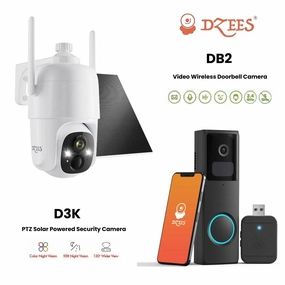 D3K PTZ Security Camera   DB2 Wireless Video Doorbell Camera - Dzees Camera Bundle