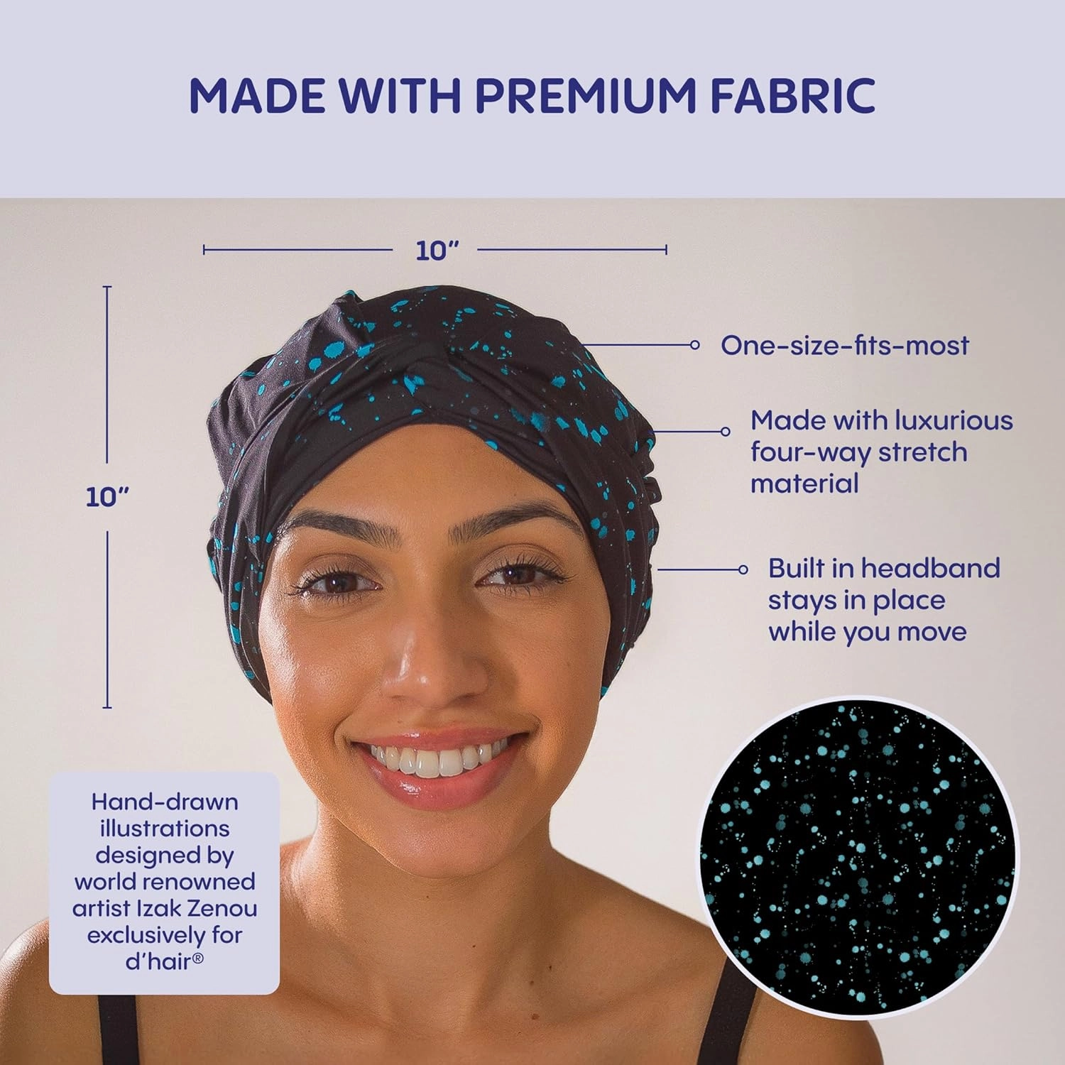 d’Hair Spa Facial Headband for Women, Hair Band for Skincare, Facial, Steam Room & Sauna Hat, Soft Stretchy Hair Wrap