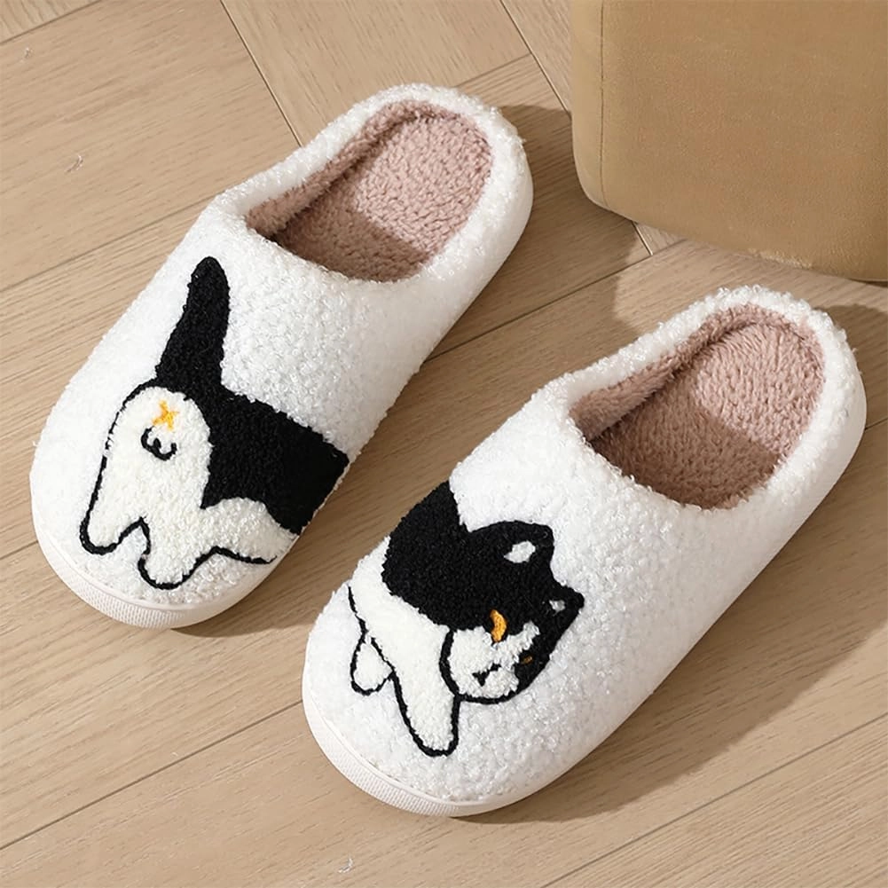 Dachshund Slippers for Women - Cute Animal Cartoon Weiner Dog Plush House Slippers