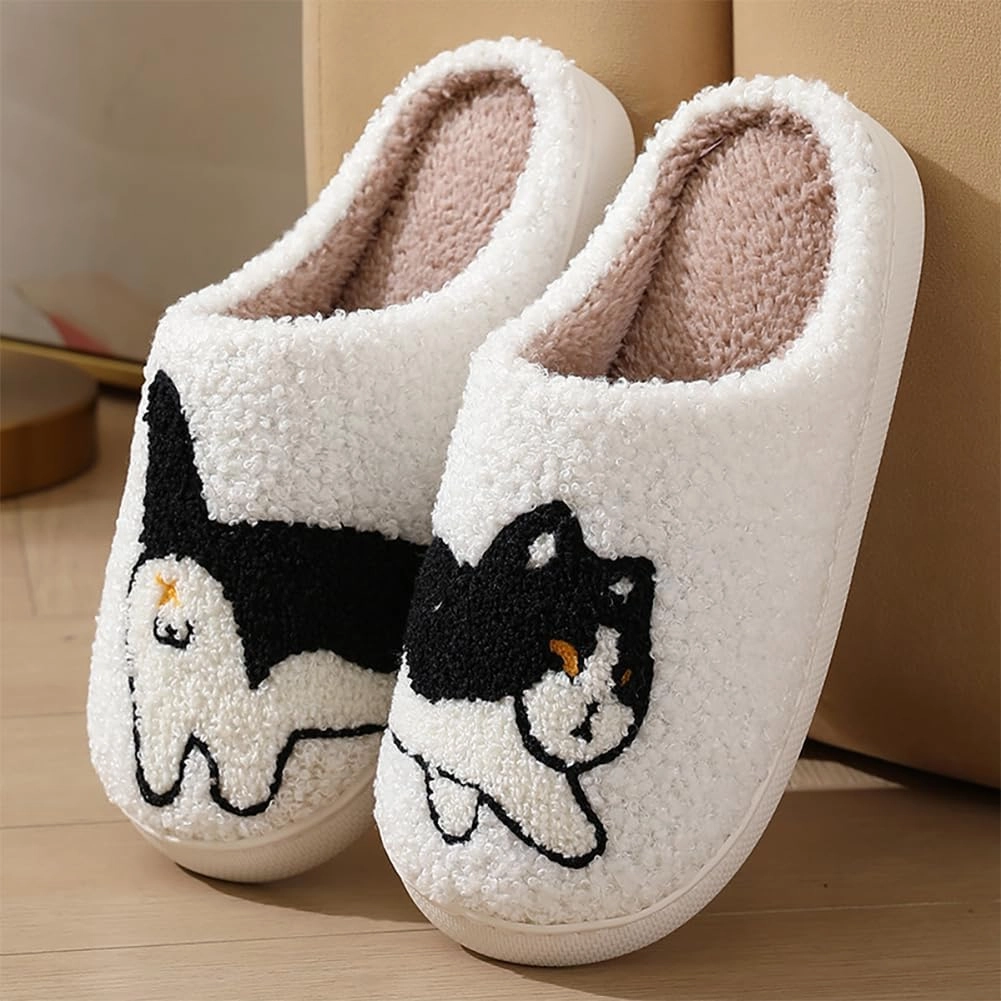 Dachshund Slippers for Women - Cute Animal Cartoon Weiner Dog Plush House Slippers