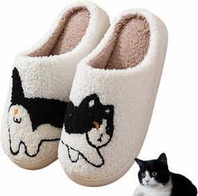 Dachshund Slippers for Women - Cute Animal Cartoon Weiner Dog Plush House Slippers