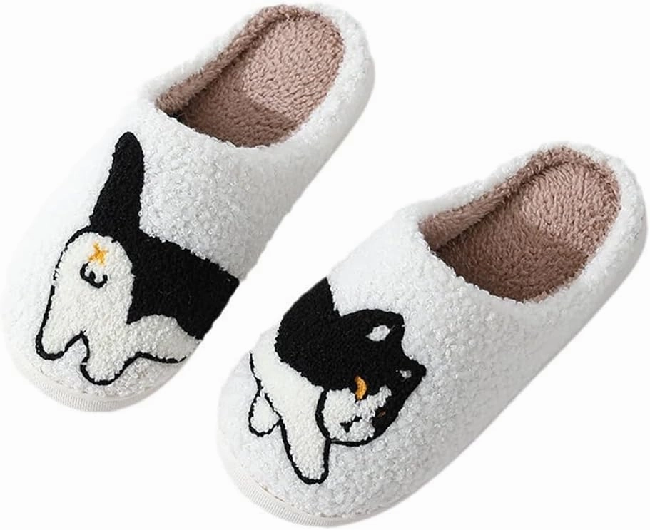 Dachshund Slippers for Women - Cute Animal Cartoon Weiner Dog Plush House Slippers