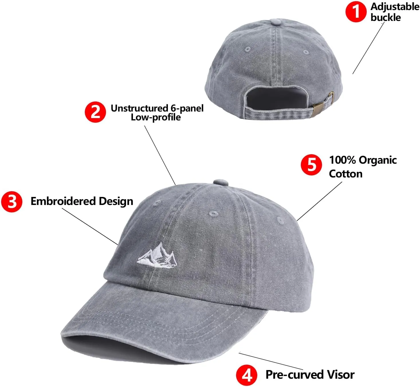 Dad Hat Baseball Cap Unisex Outdoor Unstructured Washed Soft Cotton Mountain Hat