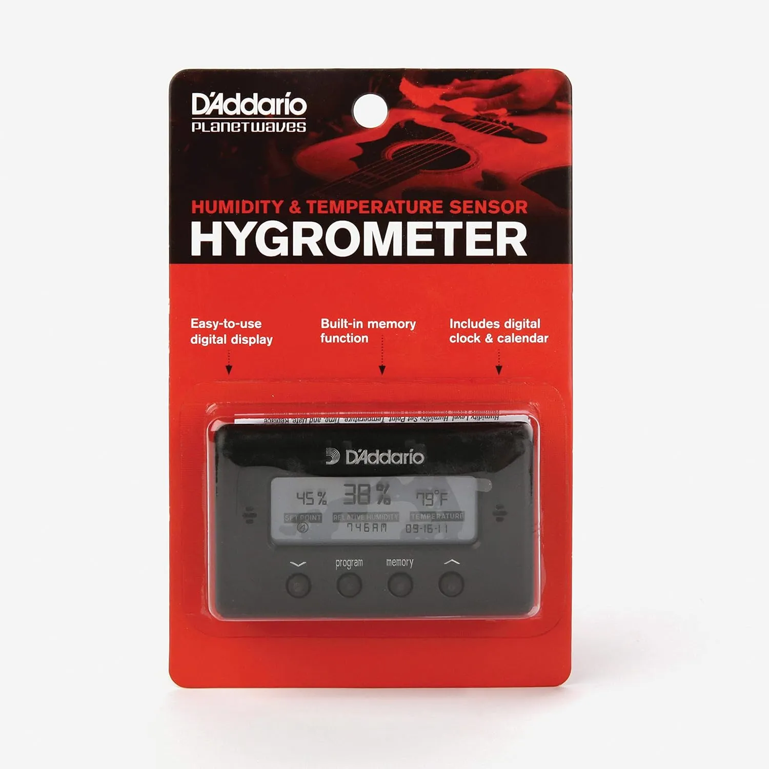 D'Addario Planet Waves Hygrometer - Humidity and Temperature Sensor