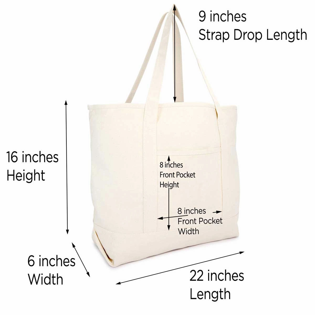 Dalix Monogram Bag Personalized Totes For Women Open Top Natural Letter A-Z