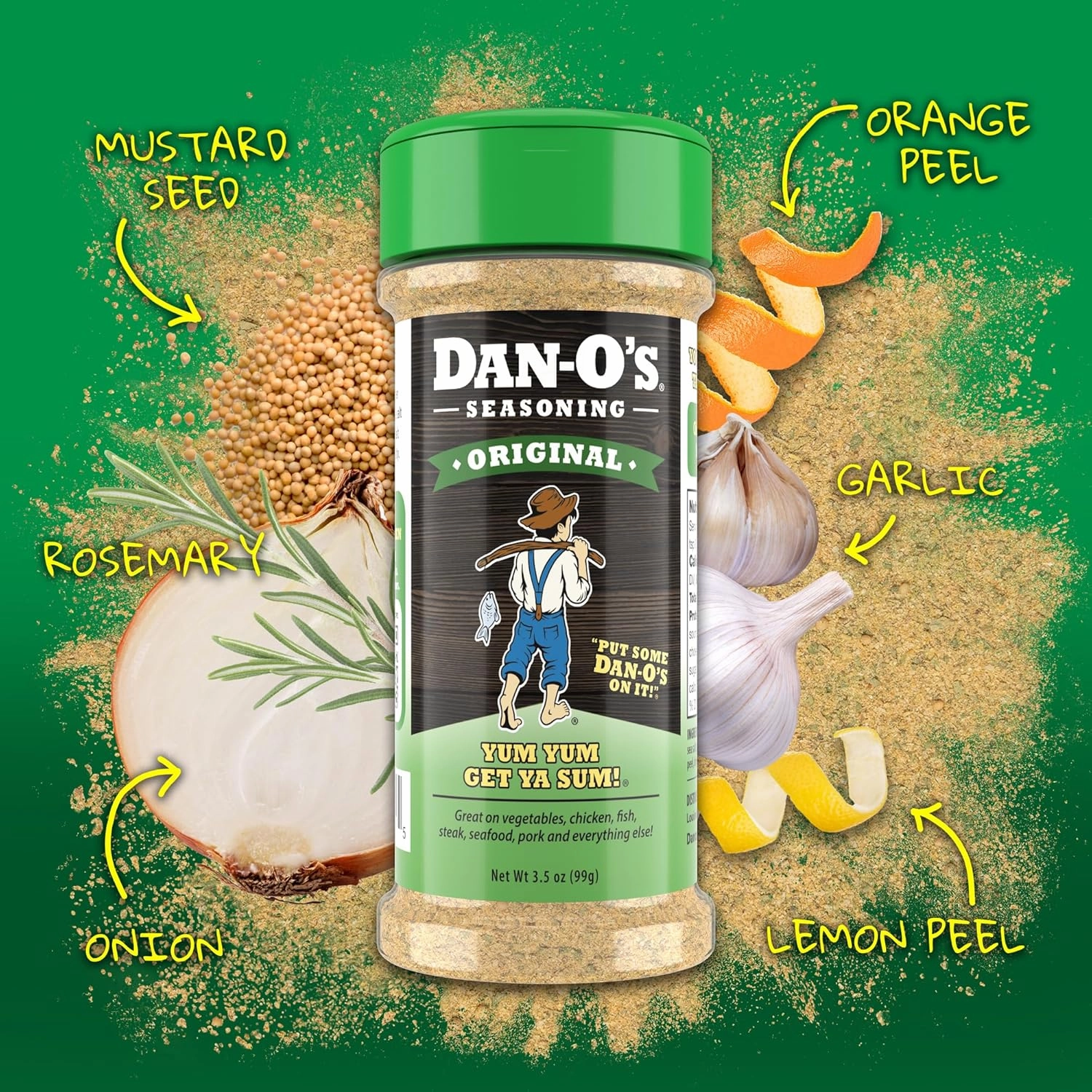 Dan-O's 5 Bottle Seasoning Set, Small Bottles, 5 Pack, Includes Original, Spicy, Chipotle, Crunchy and Cheesoning Seasonings, Sugar Free, Zero Calorie, All-Purpose Seasoning Kit