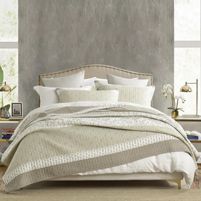 DDUOXIN 100% Cotton King Quilt - Modern Stripe King Size Quilt with 2 Pillow Shams, Bedspread Reversible Lightweight Comforter Bedding Set for All Seasons, Beige