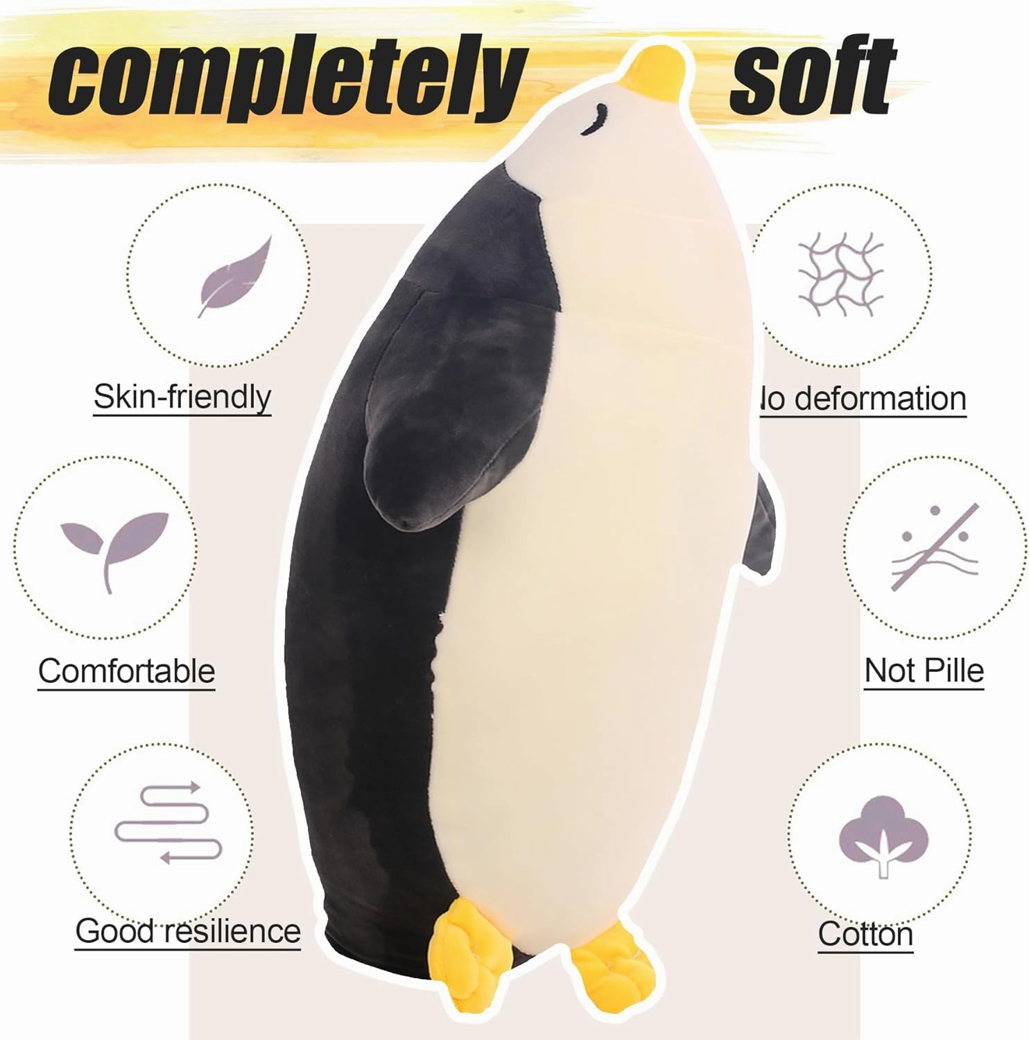 DENTRUN Penguin Stuffed Animals Bulk, Cute Penguin Plush Doll Play Toys for Kids Girls Boys Adults Birthday Xmas Halloween Present Adorable Soft Plushies, 12.20/18.11/22.44/25.98 Inchs, Blue, Black