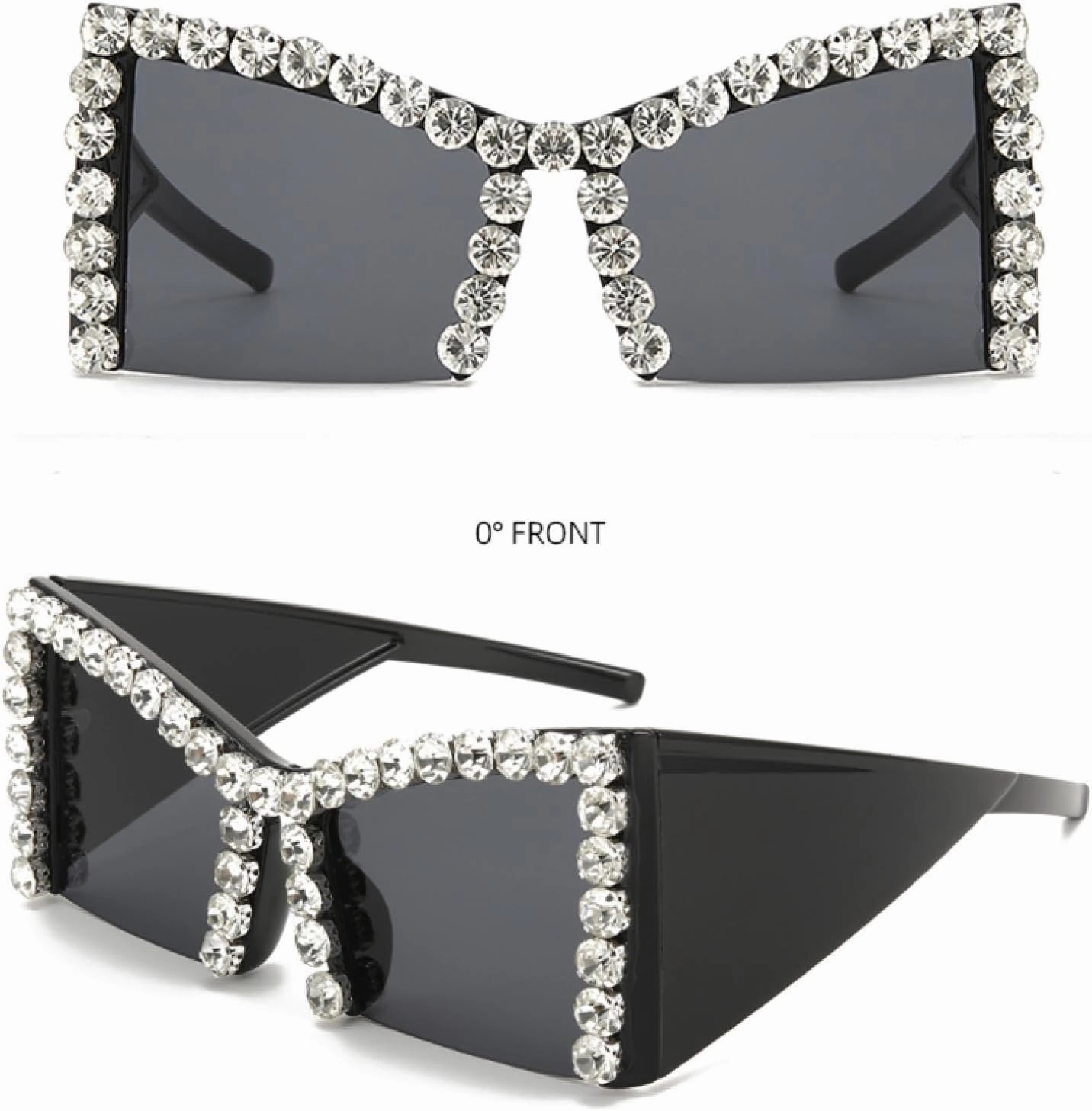 Diamond Luxury Large-frame Sunglasses. Shiny Rhinestone-embedded Sunglasses for Women. Uv400 Protection.